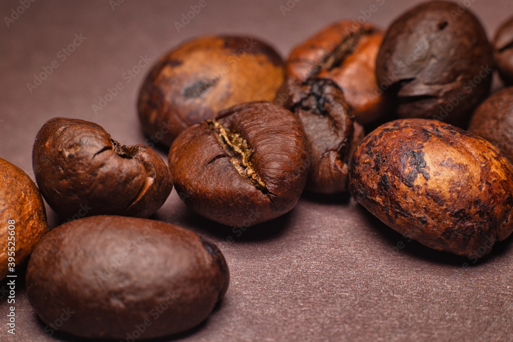 coffee beans on a brown background coffee beans on a brown background