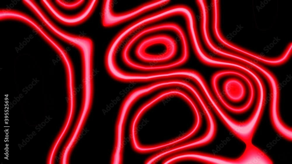 Abstract motion graphics background, red and black moving circles