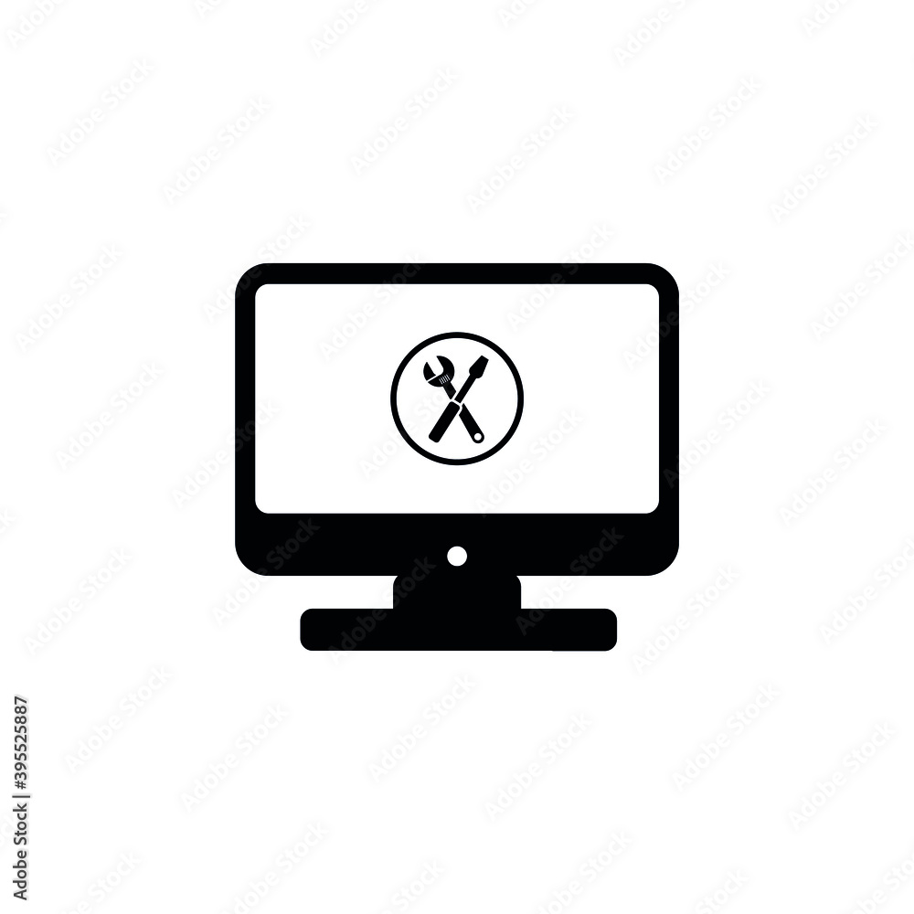 Vector image. Computer icon. Computer repair icon. Vector image. Computer icon. Computer repair icon.
