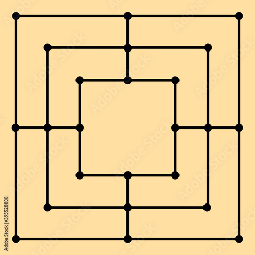 simple nine men's morris board 