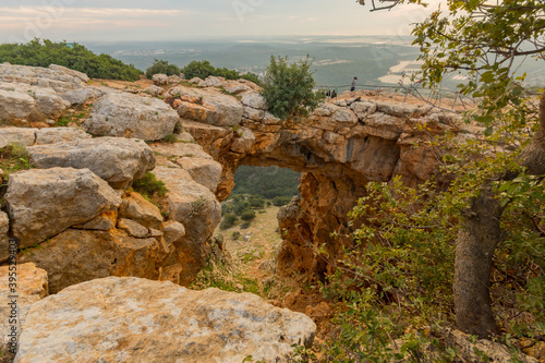 Sunset view of the Keshet Cave