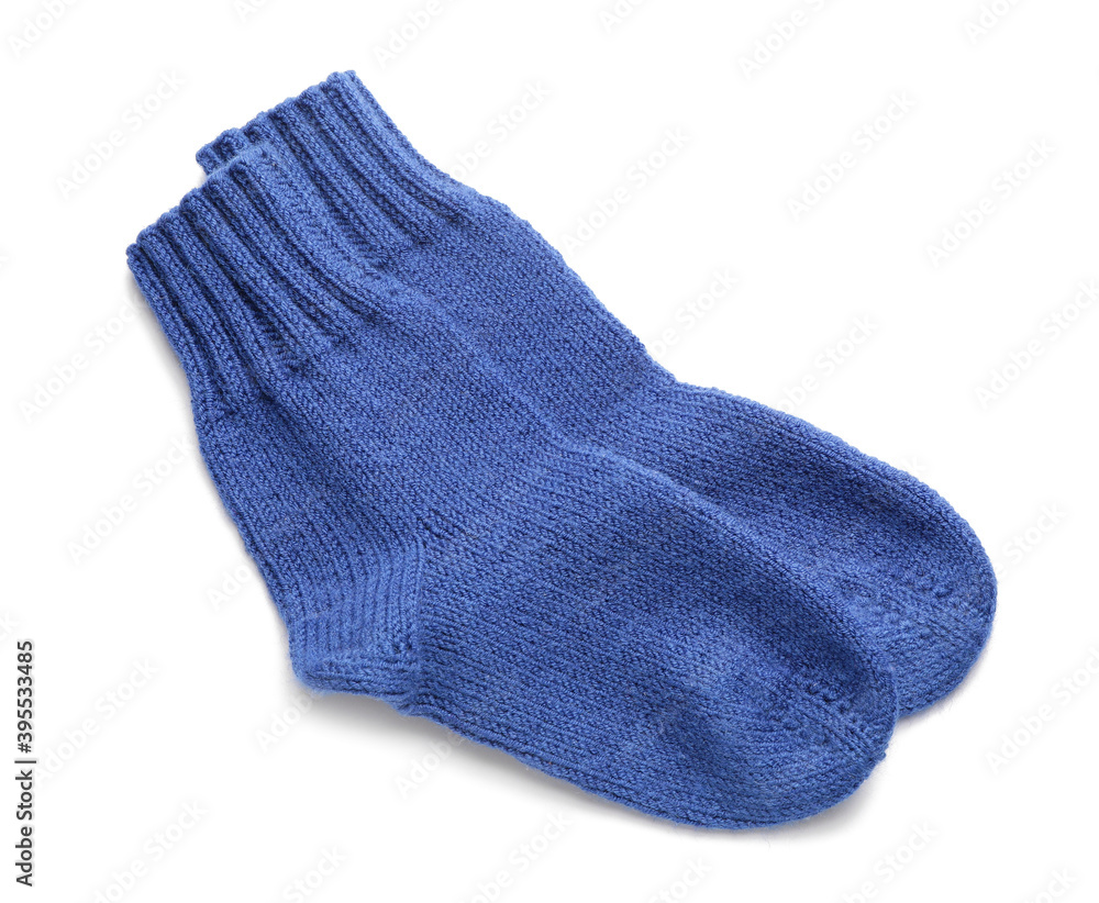 Warm socks on white background Warm socks on white background