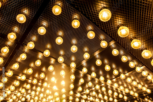 Lanterns on the ceiling as an abstract background.