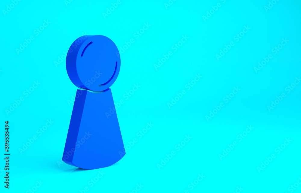 Blue Chip for board game icon isolated on blue background. Minimalism concept. 3d illustration 3D render. Blue Chip for board game icon isolated on blue background. Minimalism concept. 3d illustration 3D render.