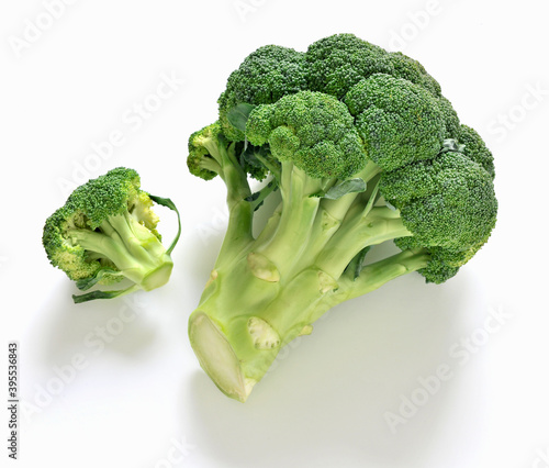 Fresh broccoli on a white background