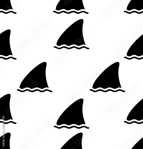 Shark fin icon seamless pattern