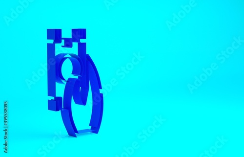 Blue Fast payments icon isolated on blue background. Fast money transfer payment. Financial services, fast loan, time is money, cash back concept. Minimalism concept. 3d illustration 3D render.