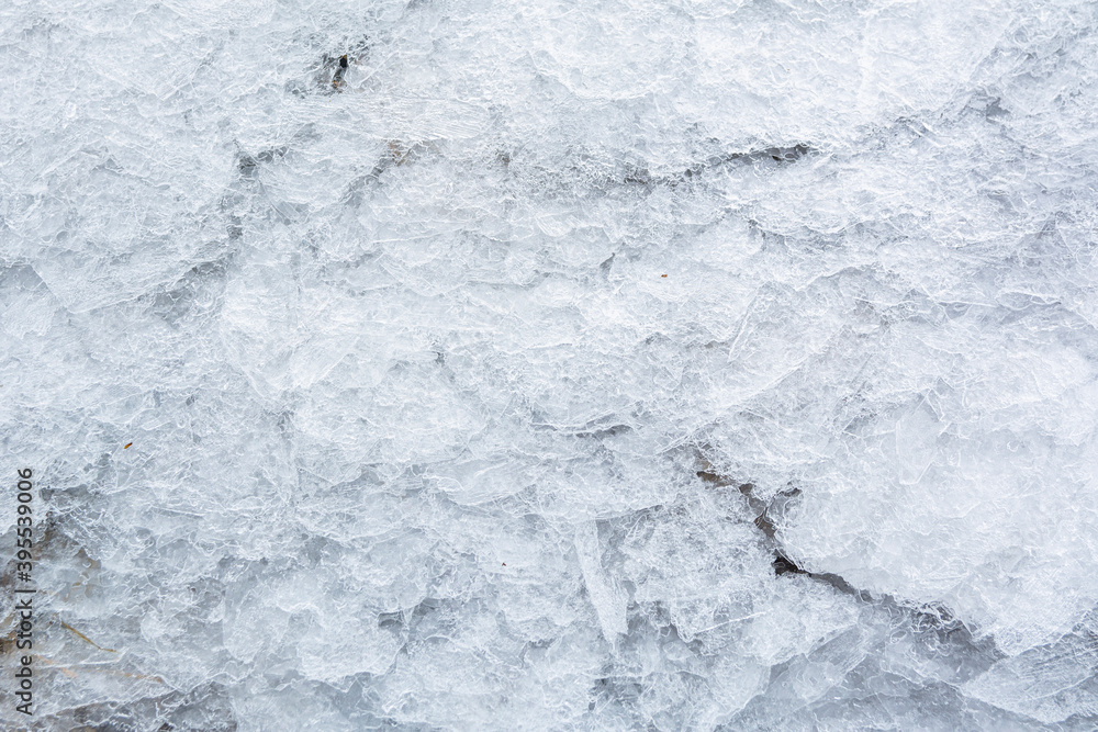 Fototapeta premium Broken ice on the shore of The Gulf of Finland, Seurasaari island, Helsinki, Finland