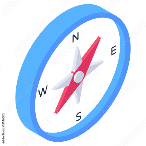 
Electronic compass tool, isometric vector 

