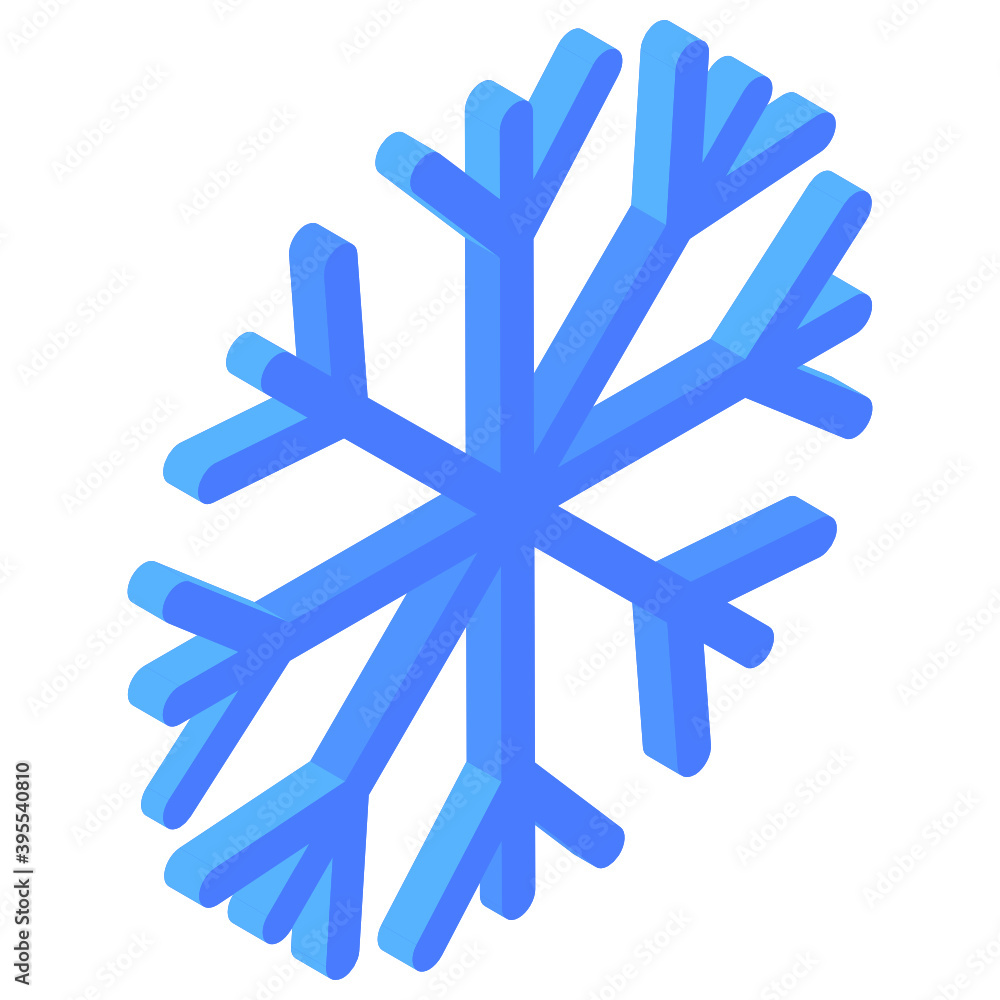 Snowflake icon in isometric editable design
Snowflake icon in isometric editable design