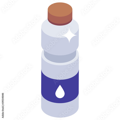 
Mineral bottled water icon, isometric vector 
