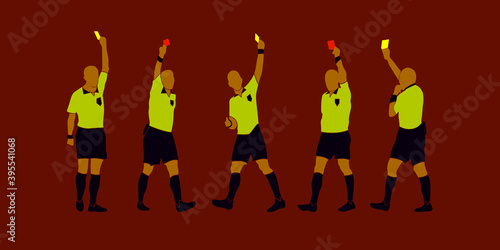 soccer referee yellow red cards team vector design wallpaper sport 