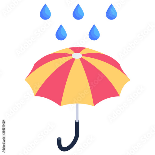 
Modern isometric icon of rain umbrella 
