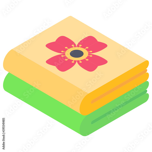 
Towels icon, isometric vector of wipe towels 
