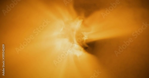 fire explosion inside a metal pipe. slow motion