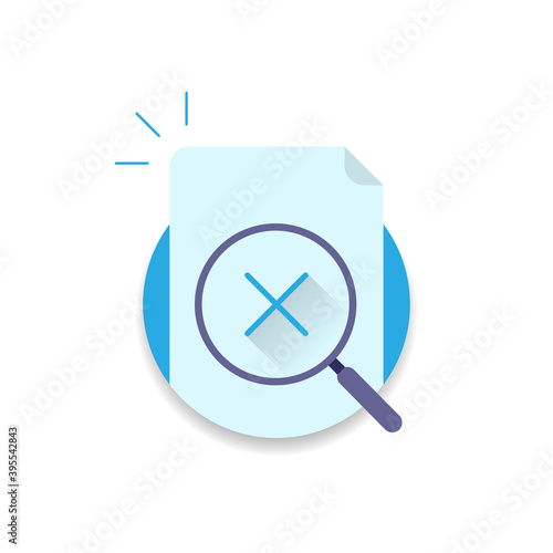 no results, no files found flat design icon concept illustration with shadow. simple and modern style graphic element for icon, sign, symbol, logo, app or website ui. in vector eps10