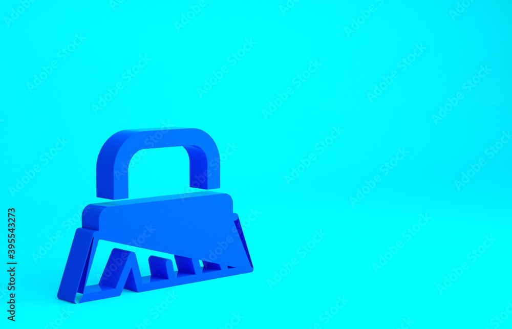 Blue Brush for cleaning icon isolated on blue background. Minimalism concept. 3d illustration 3D render. Blue Brush for cleaning icon isolated on blue background. Minimalism concept. 3d illustration 3D render.