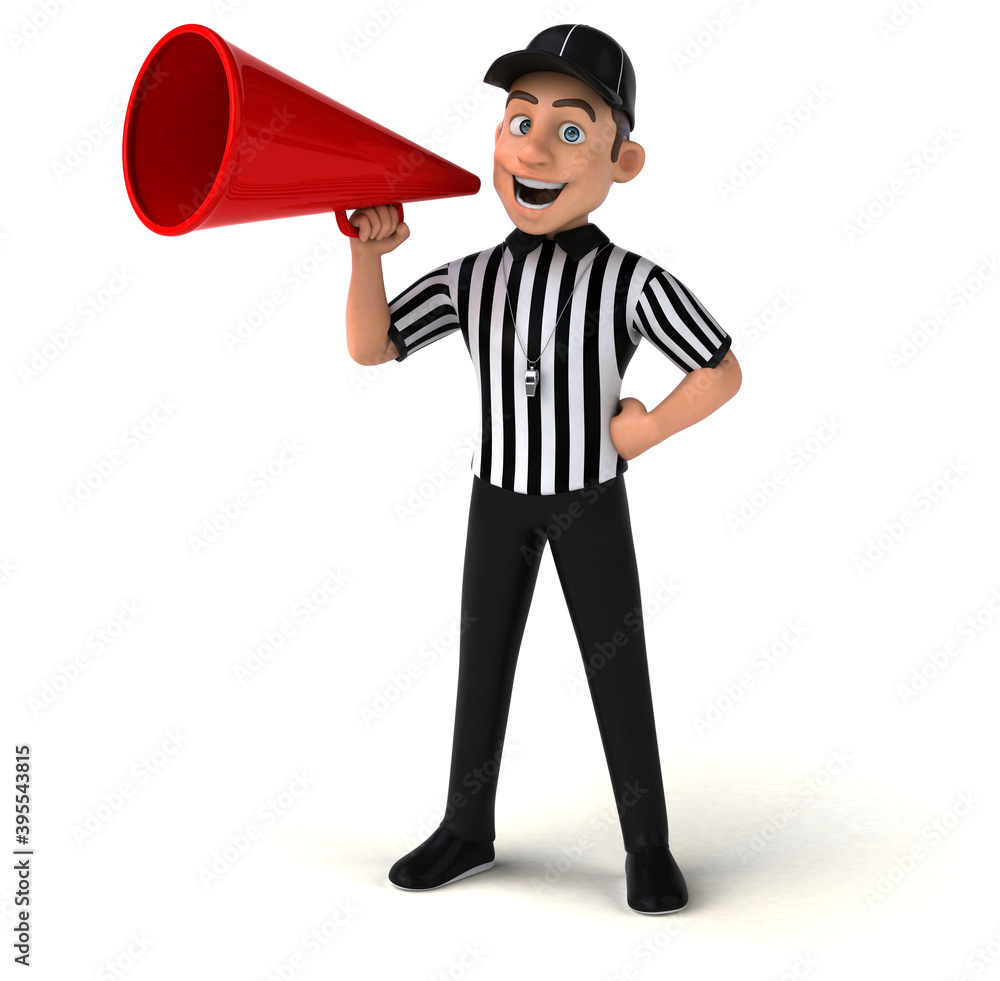 Fun 3D Illustration of an american Referee