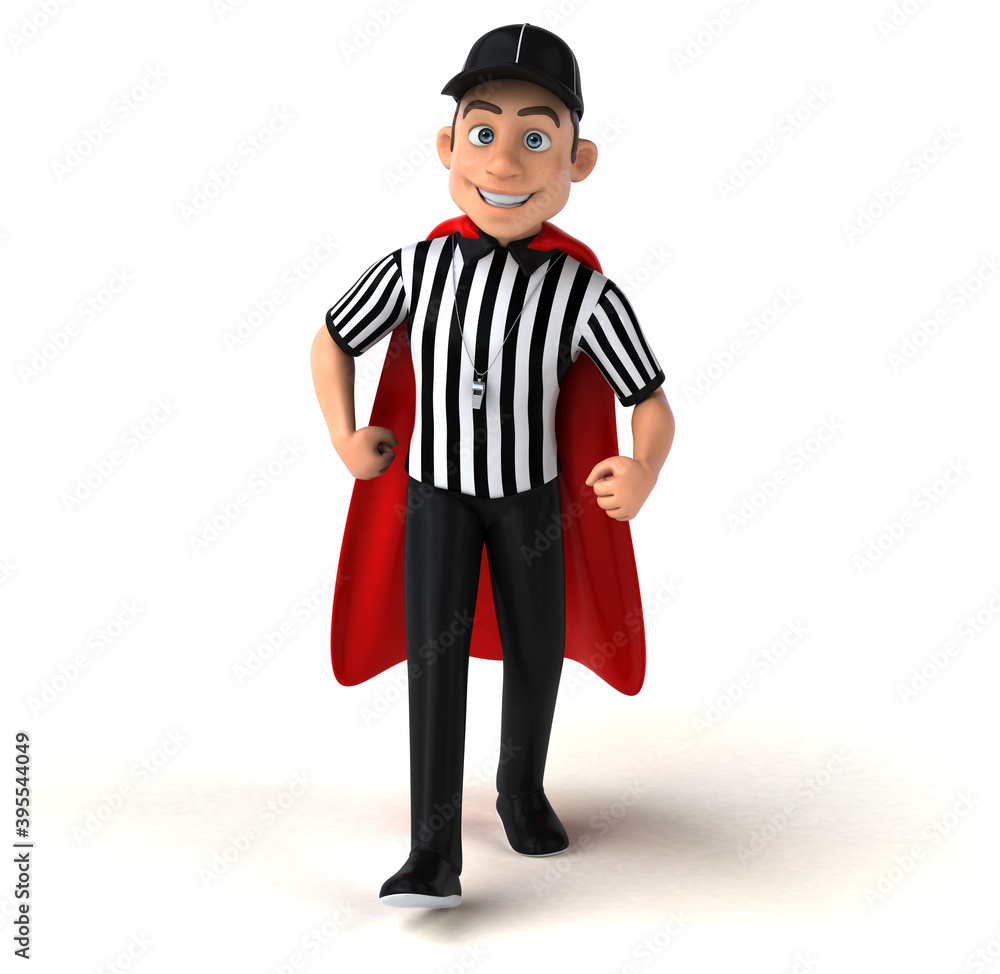 Fun 3D Illustration of an american Referee