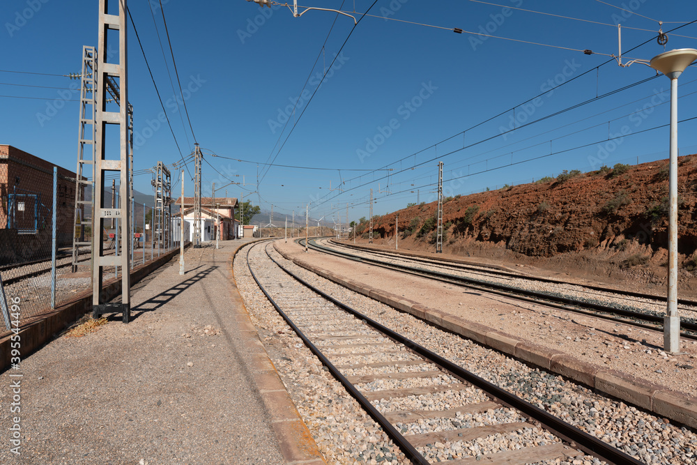 Platform of a train station in the south of Almeria in Spain