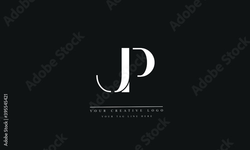 JP, PJ, J, P Letter Logo Design with Creative Modern Trendy Typography