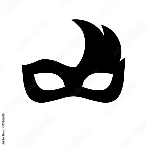 Festive carnival mask silhouette vector illustration isolated on white background.