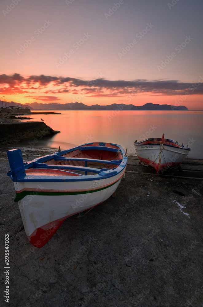 Barche al tramonto
