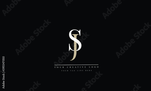 JS, SJ, J, S Letter Logo Design with Creative Modern Trendy Typography