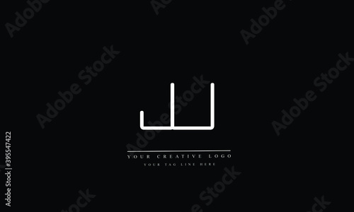 JU, UJ, J, U Letter Logo Design with Creative Modern Trendy Typography photo