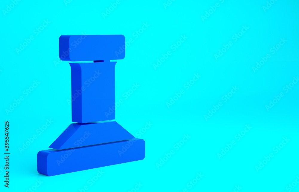 Blue Stamp icon isolated on blue background. Minimalism concept. 3d illustration 3D render. Blue Stamp icon isolated on blue background. Minimalism concept. 3d illustration 3D render.