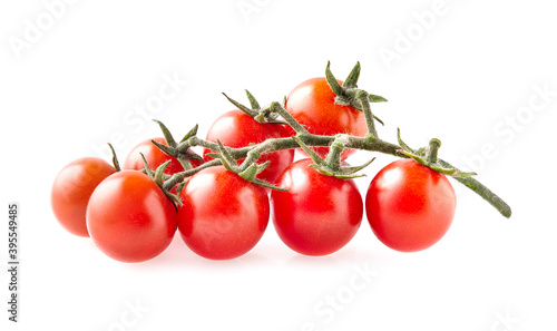 Cherry tomatoes isolated on white background closeup.