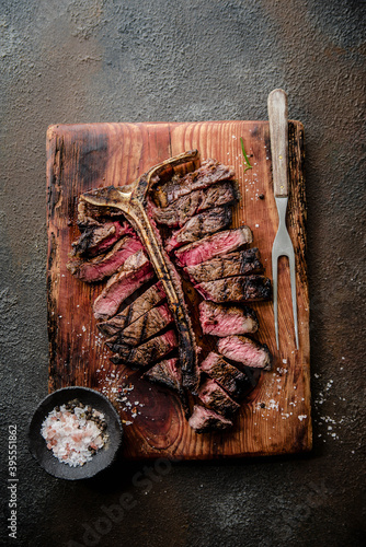 Grilled beef t-bone steak photo