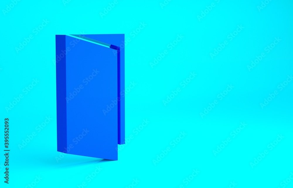 Blue Brochure template layout icon isolated on blue background. Corporate business annual report, catalog, magazine, flyer mockup. Minimalism concept. 3d illustration 3D render. Blue Brochure template layout icon isolated on blue background. Corporate business annual report, catalog, magazine, flyer mockup. Minimalism concept. 3d illustration 3D render.