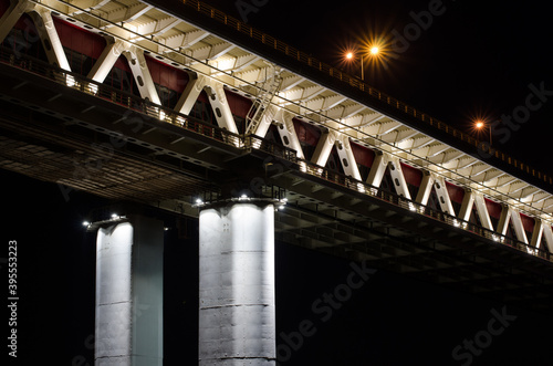 Bridge over night river photo