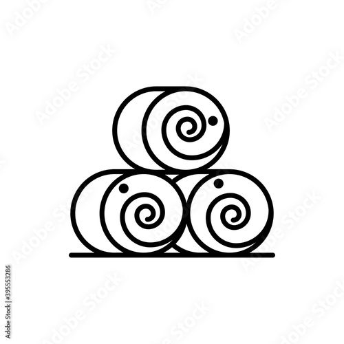  Hay Ball Outline illustration style Icon. EPS File 10