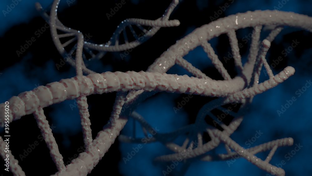3D renderDNA model with imitation of organic structure. 3D renderDNA model with imitation of organic structure.