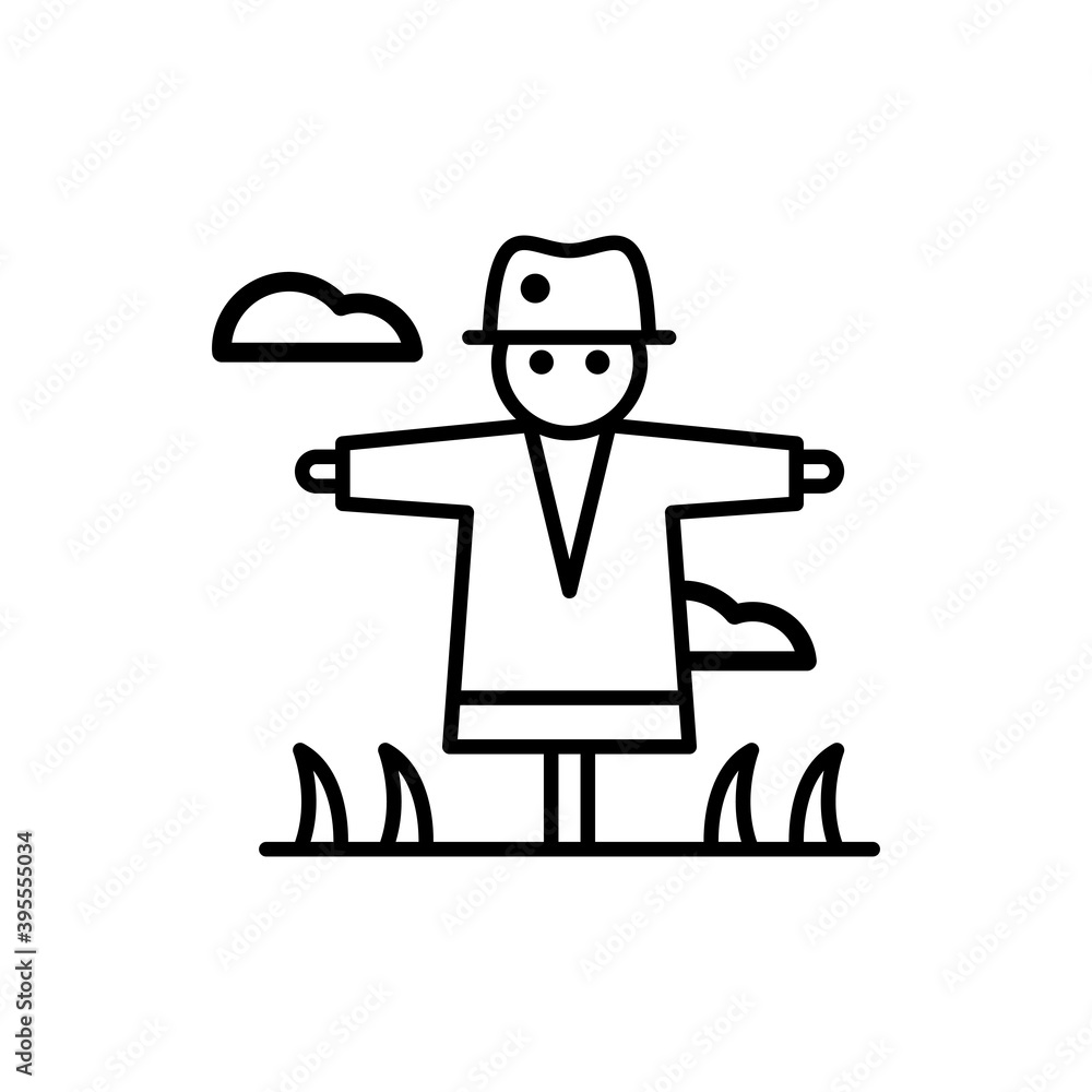 Scarecrow Outline illustration style Icon. EPS File 10 Scarecrow Outline illustration style Icon. EPS File 10