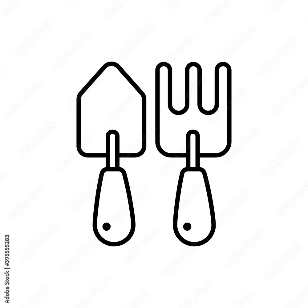  Gardening tools Outline illustration style Icon. EPS File 10