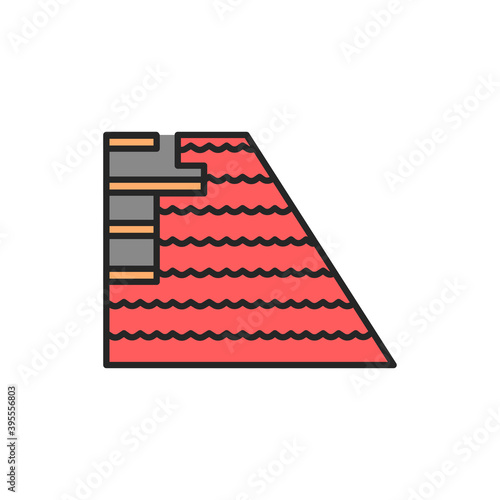 Roof color line icon. Pictogram for web page, mobile app, promo.