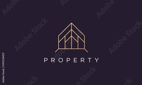 luxury and high-class property abstract logo design in a simple and modern style