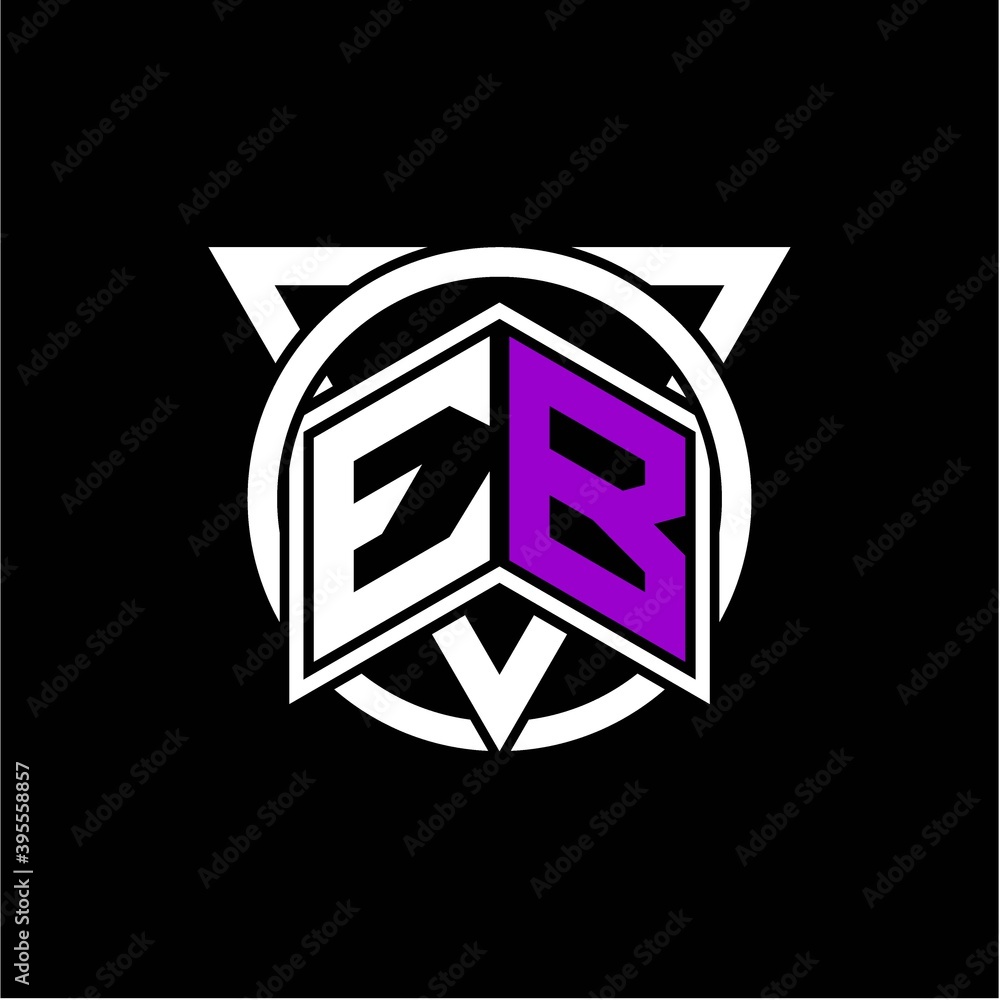 Monogram letter E B Diamonds decorated with circles and triangles are perfect for game initials, greeting cards, logos, posters, etc. Monogram letter E B Diamonds decorated with circles and triangles are perfect for game initials, greeting cards, logos, posters, etc.