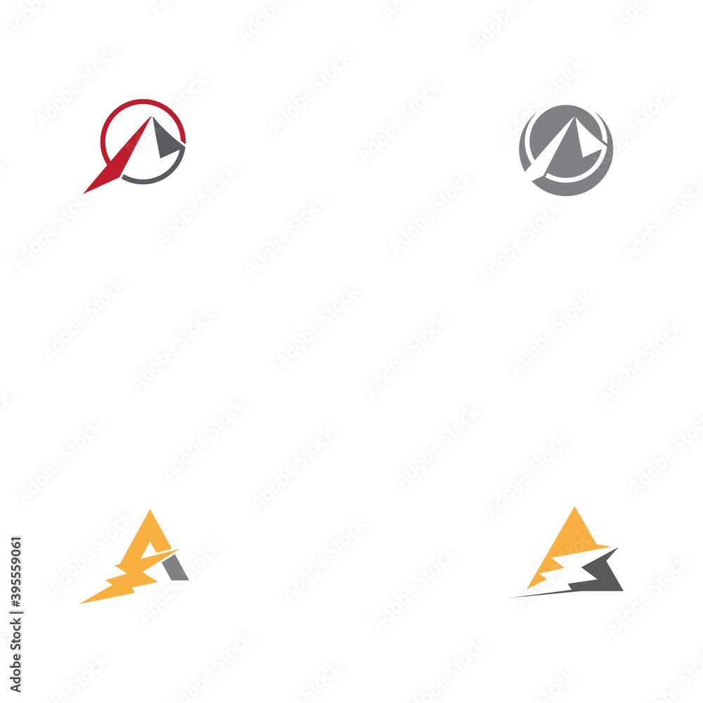 Set A Letter Logo Template vector icon illustration design