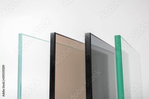 Obraz na plátně Sheets of Factory manufacturing tempered clear float glass panels cut to size