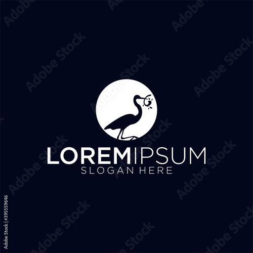 Stork logo design vector illustration