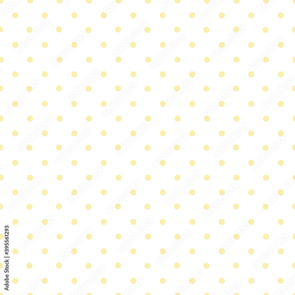 Watercolor yellow polka dot seamless pattern. Watercolor fabric. Repeat polka dot. Use for design invitations, birthdays, weddings.