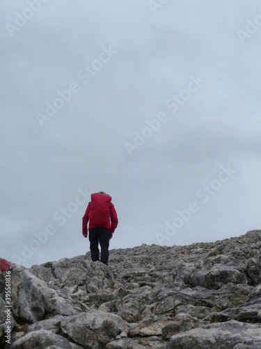 Mountain hiking to Hohe Munde mountain, Tyrol, Austria photo