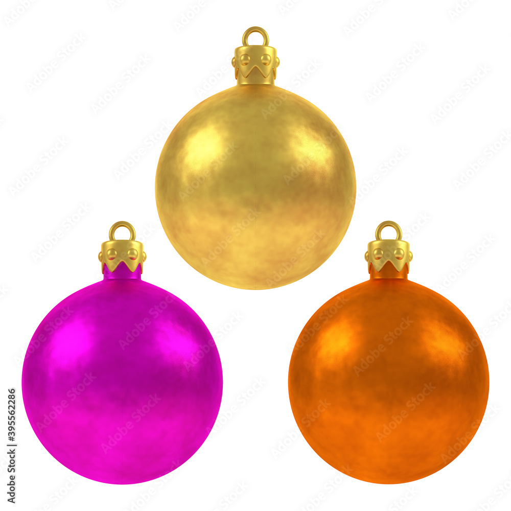 christmas balls gold orange pink christmas decoration