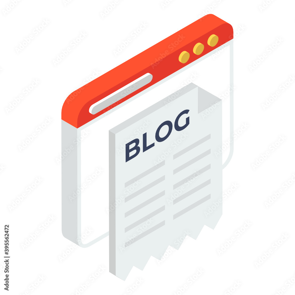Trendy isometric icon of website content
Trendy isometric icon of website content