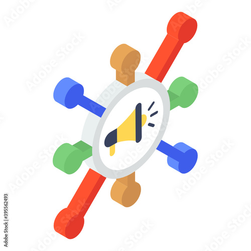 
An isometric icon of a personal network in editable style
