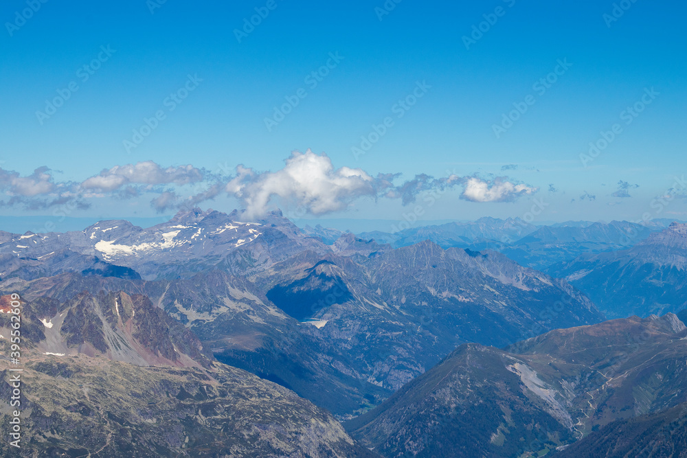 Fototapeta premium View from Mont Blanc to surrounding